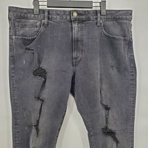 American Eagle Slim Extreme Flex Jeans Distressed Destroyed Grunge Mens 38x32 - Picture 4 of 13